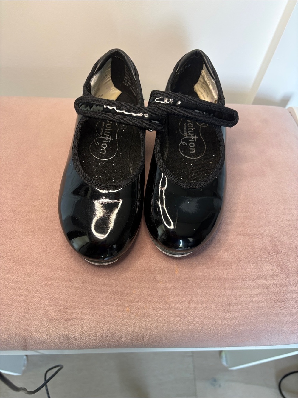 Revolution Shiny Black Mary Jane Style Children’s Tap Shoes